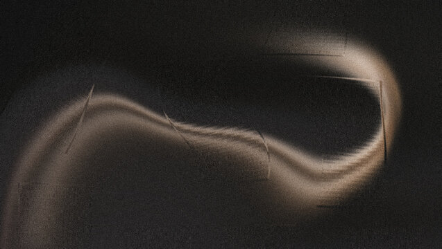 Dark grainy charcoal, ideal for cozy web design., soft luminous beige undulating curve, ethereal light trail on mysterious backdrop, subtle plushy