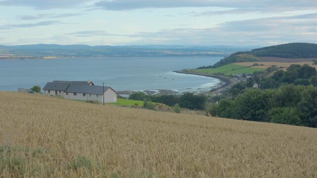 Timelapse overlooking Avoch (Scotland) and Moray Firth, Scotland comprising beautiful scenery and  changes in cloud cover. 
