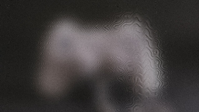 Dark granular charcoal, ideal for game design., mysterious digital backdrop, intricate wavy stitched-like pattern, blurred soft lavender-grey glow