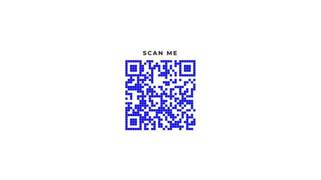 Digital qr codes with scan me labels on white background