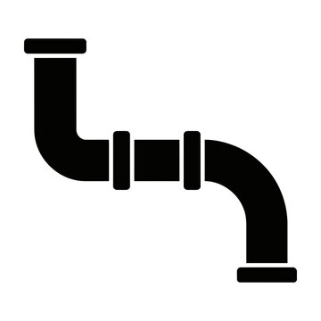 Black pipe icon with joints and connections