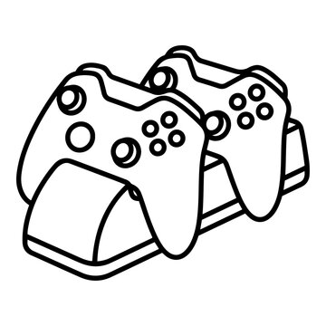 Wireless Controller Charging Dock Vector Illustration