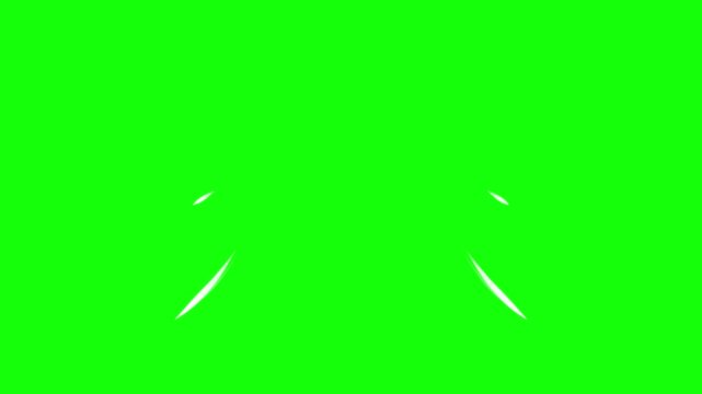 Hand Drawn Cartoon Wind Swirls Green Screen. 4K Video