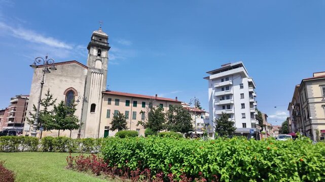 Church of Sant'Antonio Abate and city square, Pisa, Italy