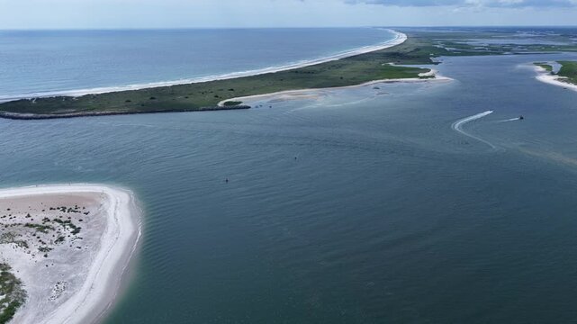 Wrightsville Beach North Carolina Coastal Landscape with Scenic Beaches and natural tidal marsh inlet