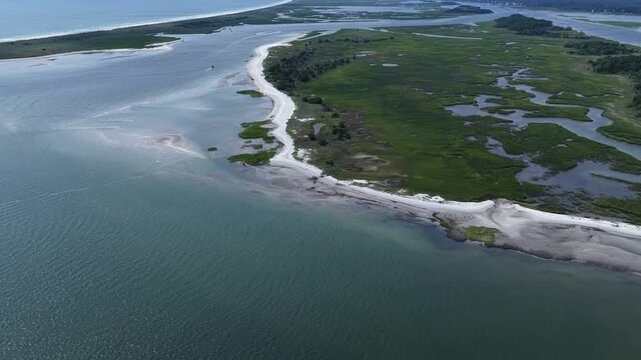 Wrightsville Beach North Carolina Coastal Landscape with Scenic Beaches and natural tidal marsh inlet