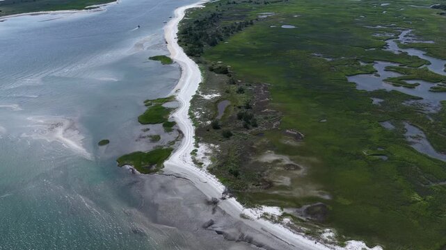 Wrightsville Beach North Carolina Coastal Landscape with Scenic Beaches and natural tidal marsh inlet