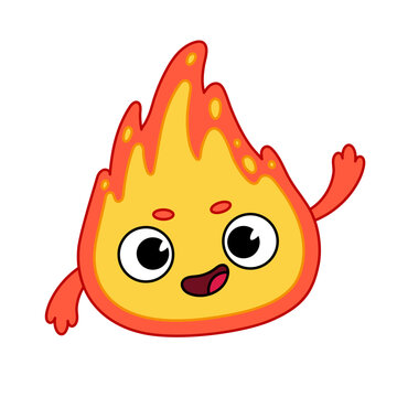 Cute animated fire character illustration