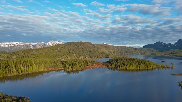 Hyperlapse - Aerial view of scenery in Norway - Scandinavia