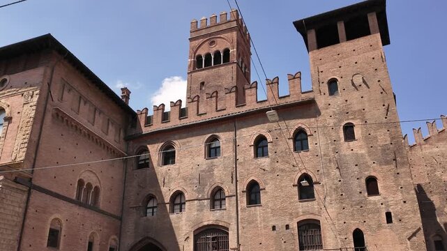 Historic Palazzo Re Enzo and towers, Piazza del Nettuno, Bologna, Italy