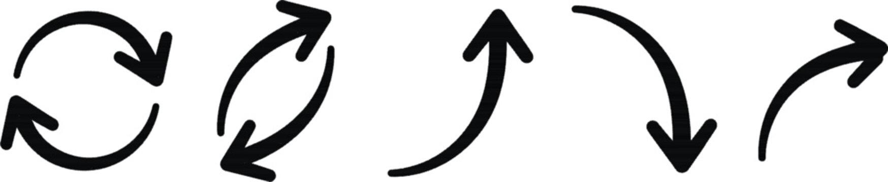 Curved Arrow Icons Set for Direction and Navigation