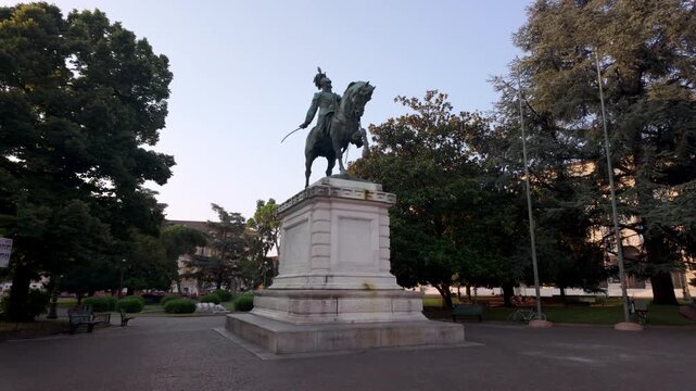 Equestrian statue of Victor Emmanuel II in Verona, Italy