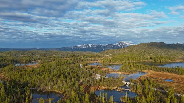 Hyperlapse - Aerial view of scenery in Norway - Scandinavia