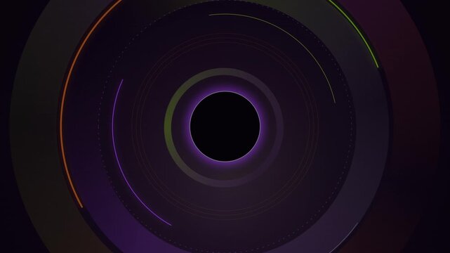 An eerie, atmospheric Halloween variation of the circular gradient motion background featuring toxic green, pumpkin orange, and ghostly purple glowing rings.