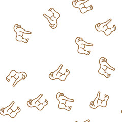 Fototapeta premium monkey animal vector seamless pattern monkey animal sign illustration
