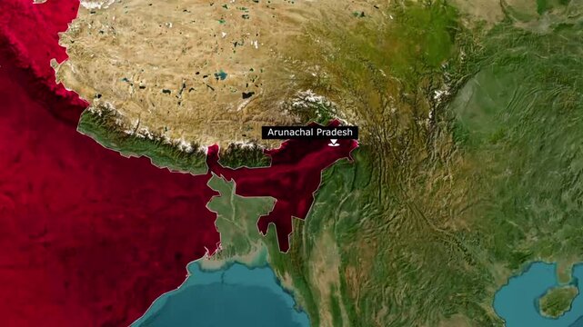 Arunachal Pradesh Map Animation, Northeast India State Location and Geography