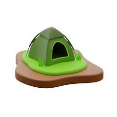 Camping Tent on Grass 3d illustration © Pentol