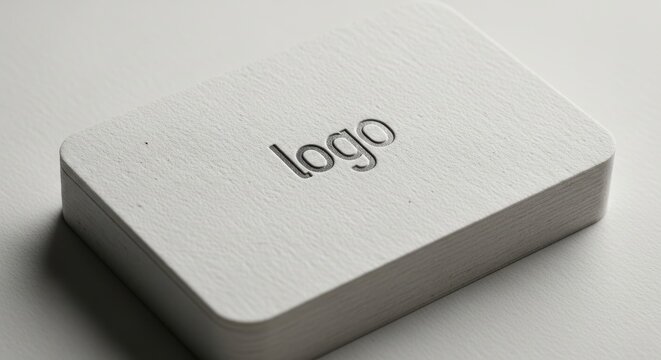 Minimalist white logo on rectangular device