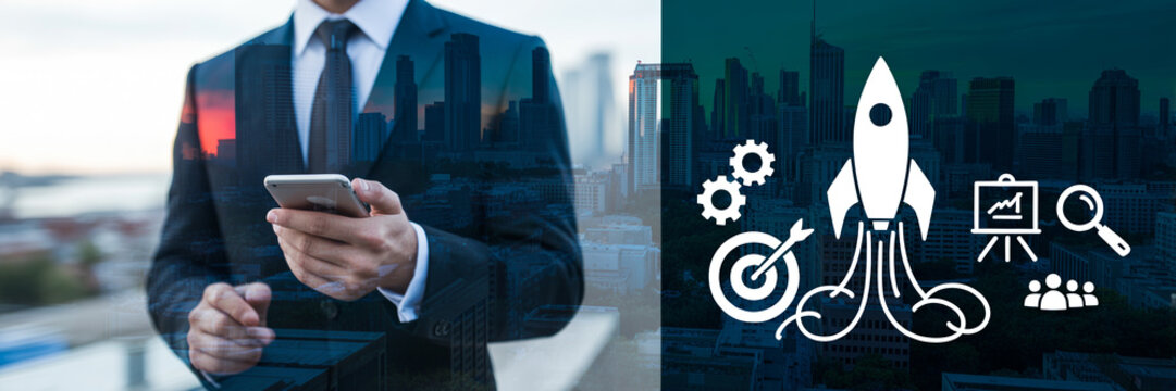  Businessman pointing to procurement checklist on transparent screen, business strategy concept.
