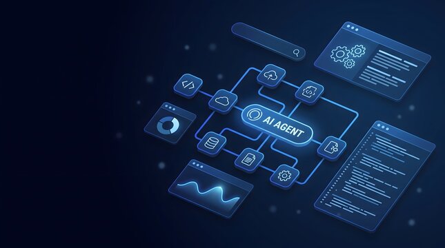 AI agent flowchart with data and code elements