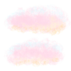 Fototapeta premium Pastel pink and blue fantasy cloud overlay clipart set isolated on transparent background