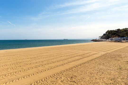 Sandy beach on the Mediterranean Sea in Annaba. Algeria