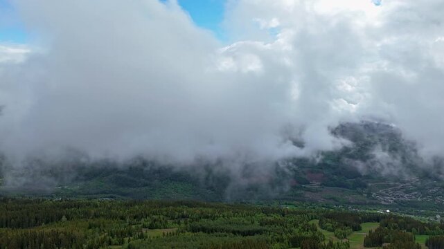 Hyperlapse - Aerial view of scenery in Norway - Scandinavia