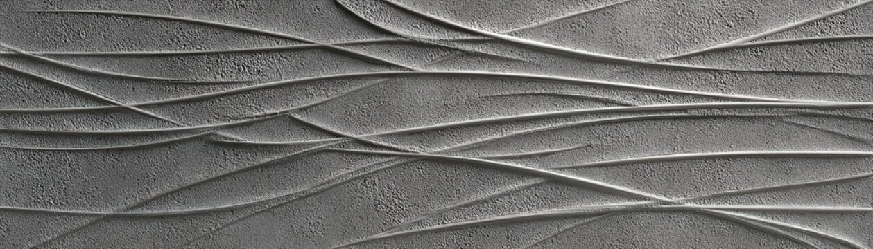 Abstract grayscale image featuring overlapping wavy lines and a grainy textured background creating a dynamic, modern design.