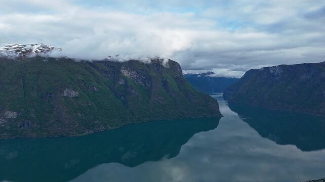 Hyperlapse - Aerial view of scenery in Norway - Scandinavia