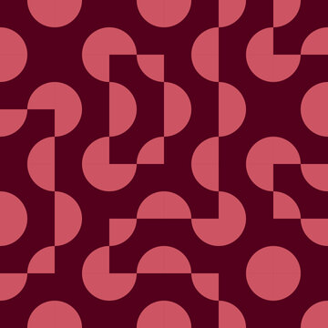 Patr&oacute;n de curvas fluidas vectorial rojo sin costuras