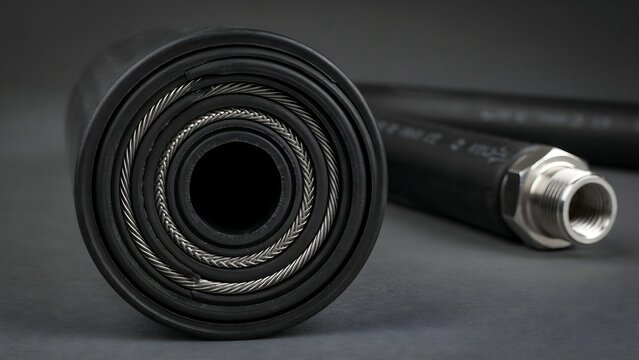 Rolled black rubber flooring with metal connector for gym or industrial use