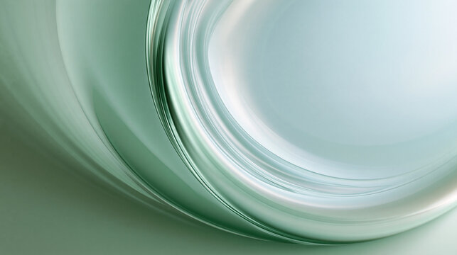 Abstract Green Fluid Wave Background with Glossy Curves