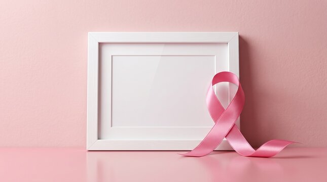 pink ribbon on a window