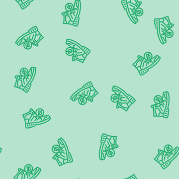 waterproof hiking boots footwear tourism line seamless pattern waterproof hiking boots footwear tourism thin line illustration