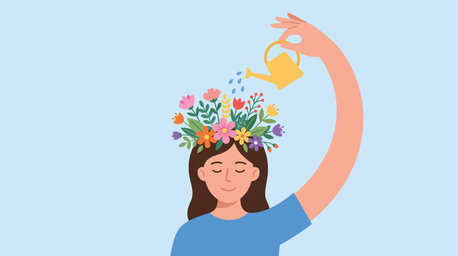 Nurturing mental wellbeing a visual representation of growth hope and the importance of prioritizing mental health for a brighter future