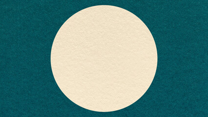 Dark teal paper texture background with light cream circle and copy space for banner, presentation, template © nikol85