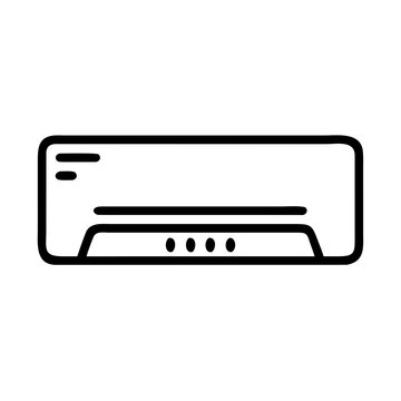 Air conditioner AC unit line icon, cooling appliance and climate control symbol for home, office and temperature concept, outline vector design