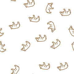 Fototapeta premium boar animal vector seamless pattern boar animal sign illustration