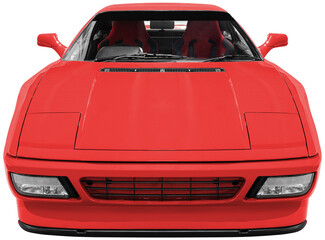 Front view red retro sport car