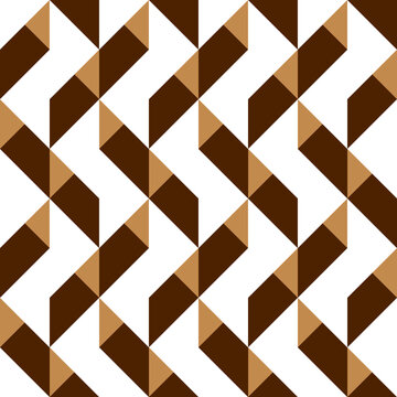 Seamless pattern with geometric motifs in three colors