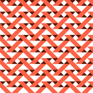 Seamless pattern with geometric motifs in three colors