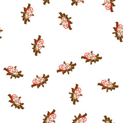 Fototapeta premium ladybug insect isometric seamless pattern. ladybug insect sign illustration