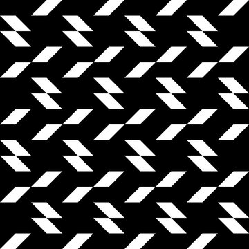 Seamless pattern with geometric motifs in black and white