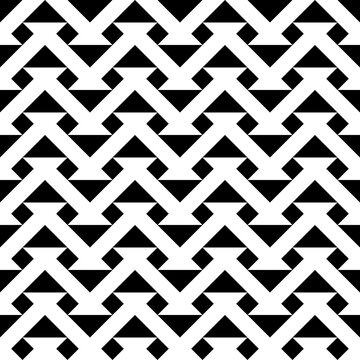 Seamless pattern with geometric motifs in black and white