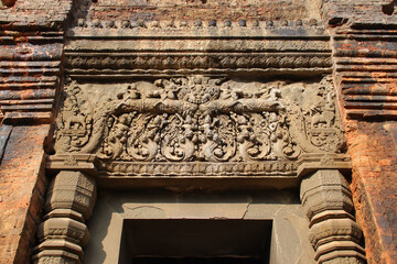Fototapeta premium ruined buddhist and hindu khmer temple (preah ko) in angkor in siem reap in cambodia 