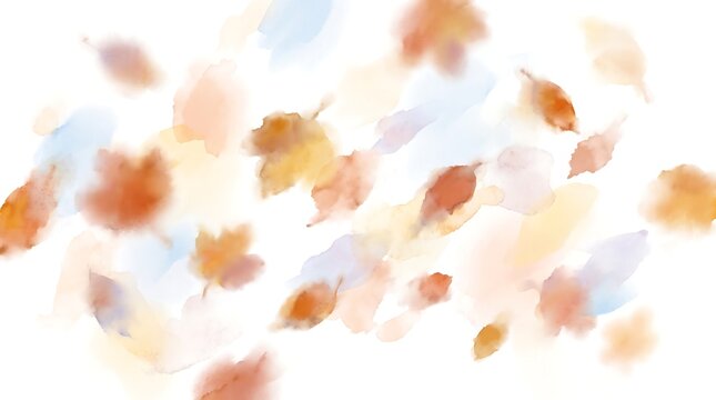 A beautiful collection of colorful autumn leaves floating in the air isolated on a clean white background for seasonal design