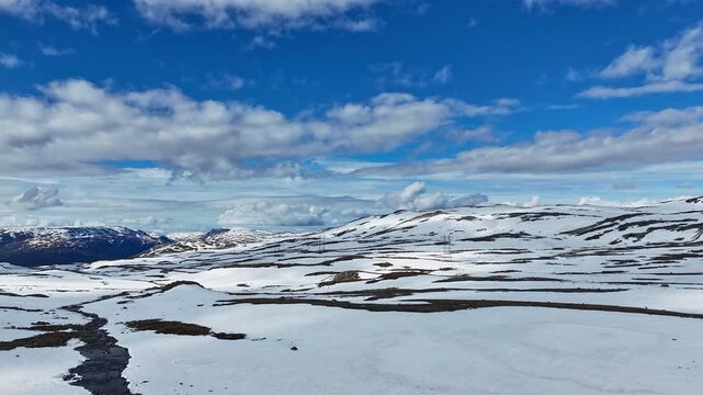 Hyperlapse - Aerial view of scenery in Norway - Scandinavia