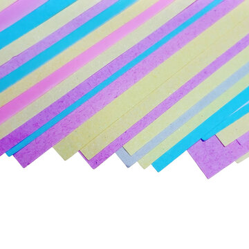 Abstract background, featuring diagonal parallel, stripes in pastel, shades of blue, pink and yellow, creating a geometric, chevron pattern isolated on a transparent background