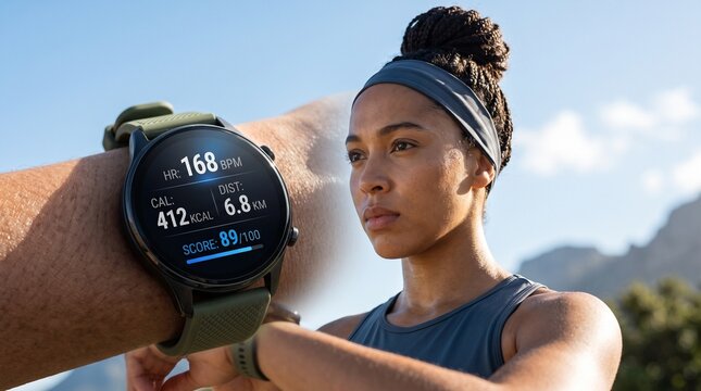 Smartwatch Tracking Athlete Performance During Outdoor Workout