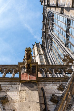 Decoration of the exterior facade of the dome church in Utrecht